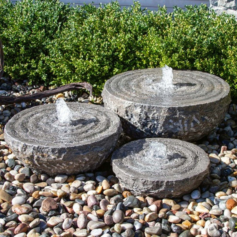 Granite Bowls w/Swirl 3-piece Fountain - Complete Kit - Blue Thumb