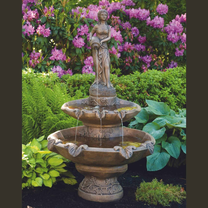 Girl Holding Jug 2-Tier Fountain (Large) - Massarellis