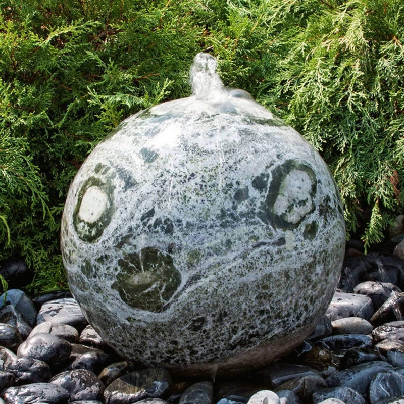 Green Marble Sphere Fountain - Complete Kit - Blue Thumb