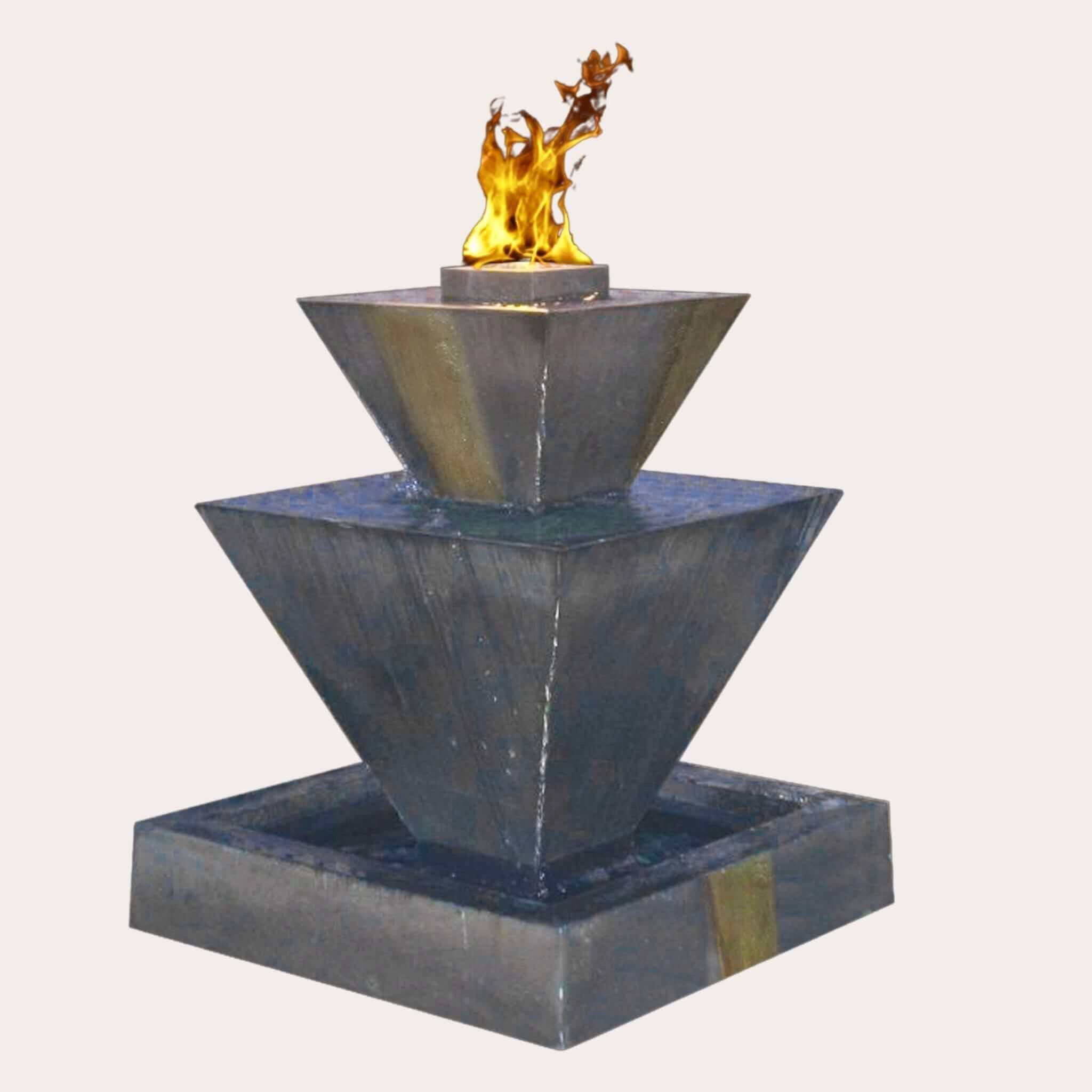 Double Oblique Fire Water Fountain by GIST Fountains