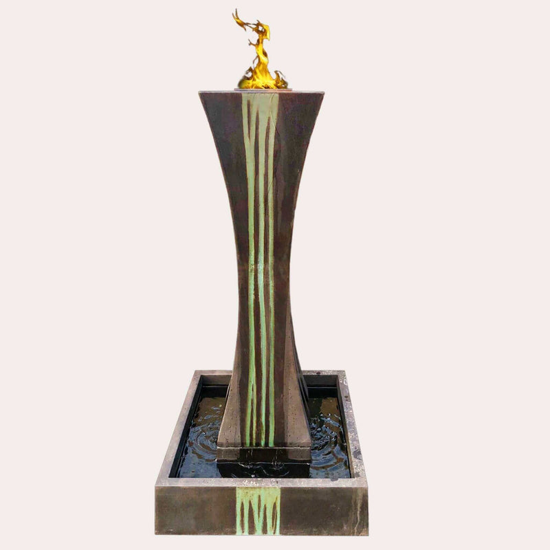 "I" Column Fire Water Fountain by GIST Fountains