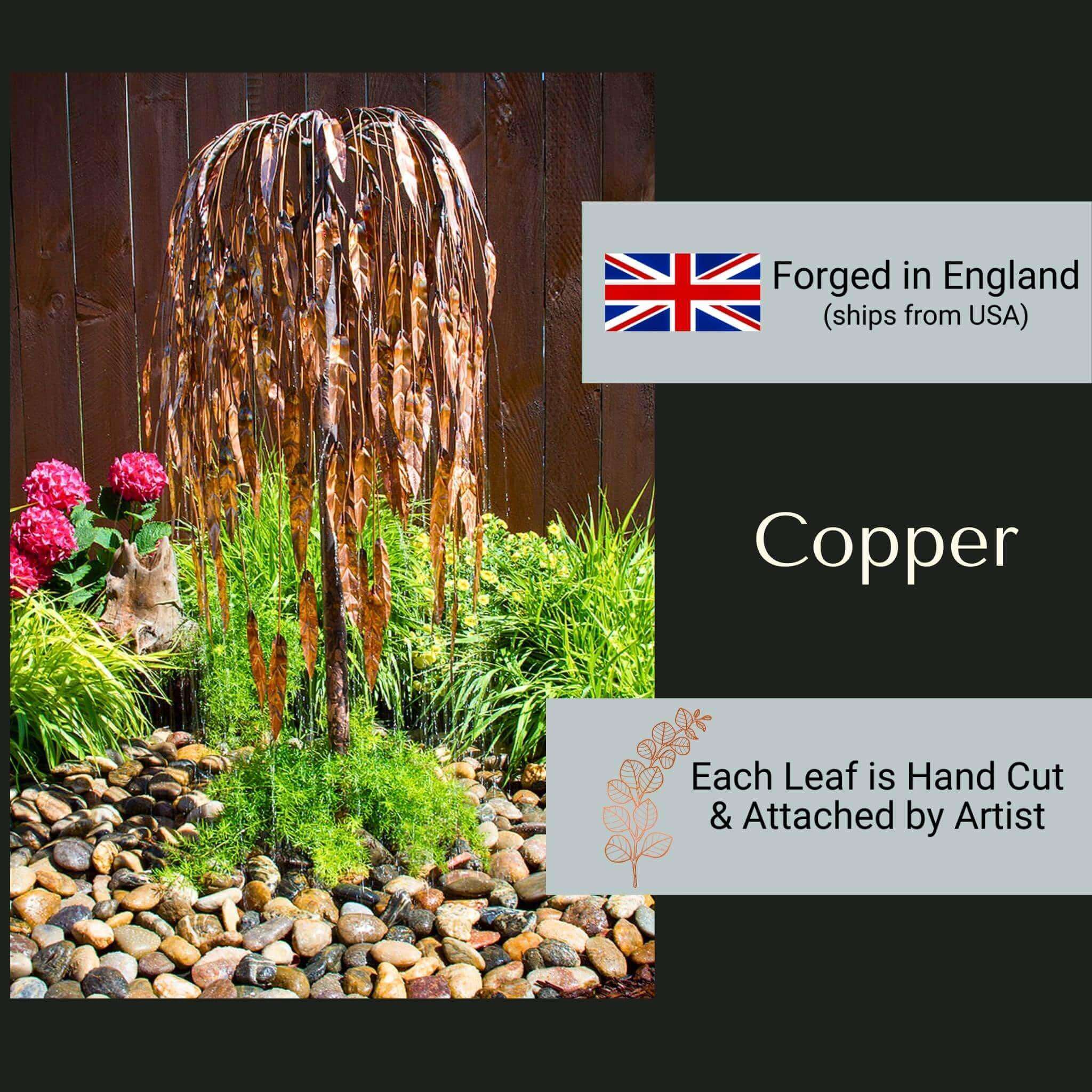 Weeping Willow Copper Fountain Kit (Tall) - Blue Thumb