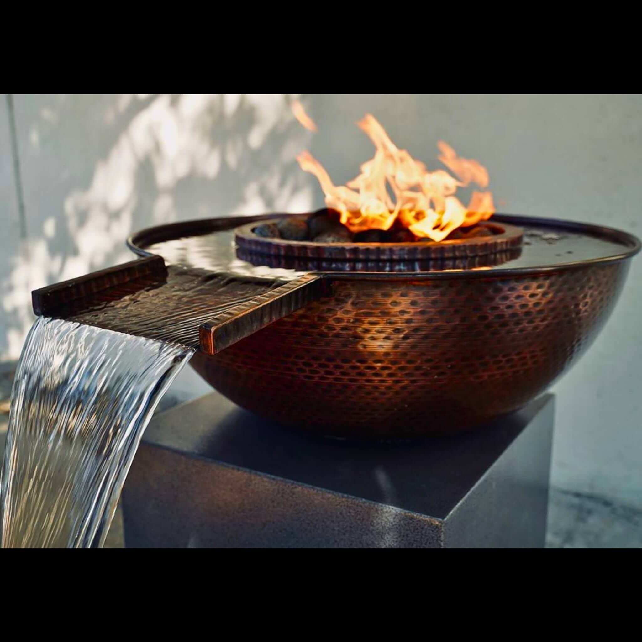 "Sedona" Gravity Spill Copper Fire & Water Bowl - The Outdoor Plus