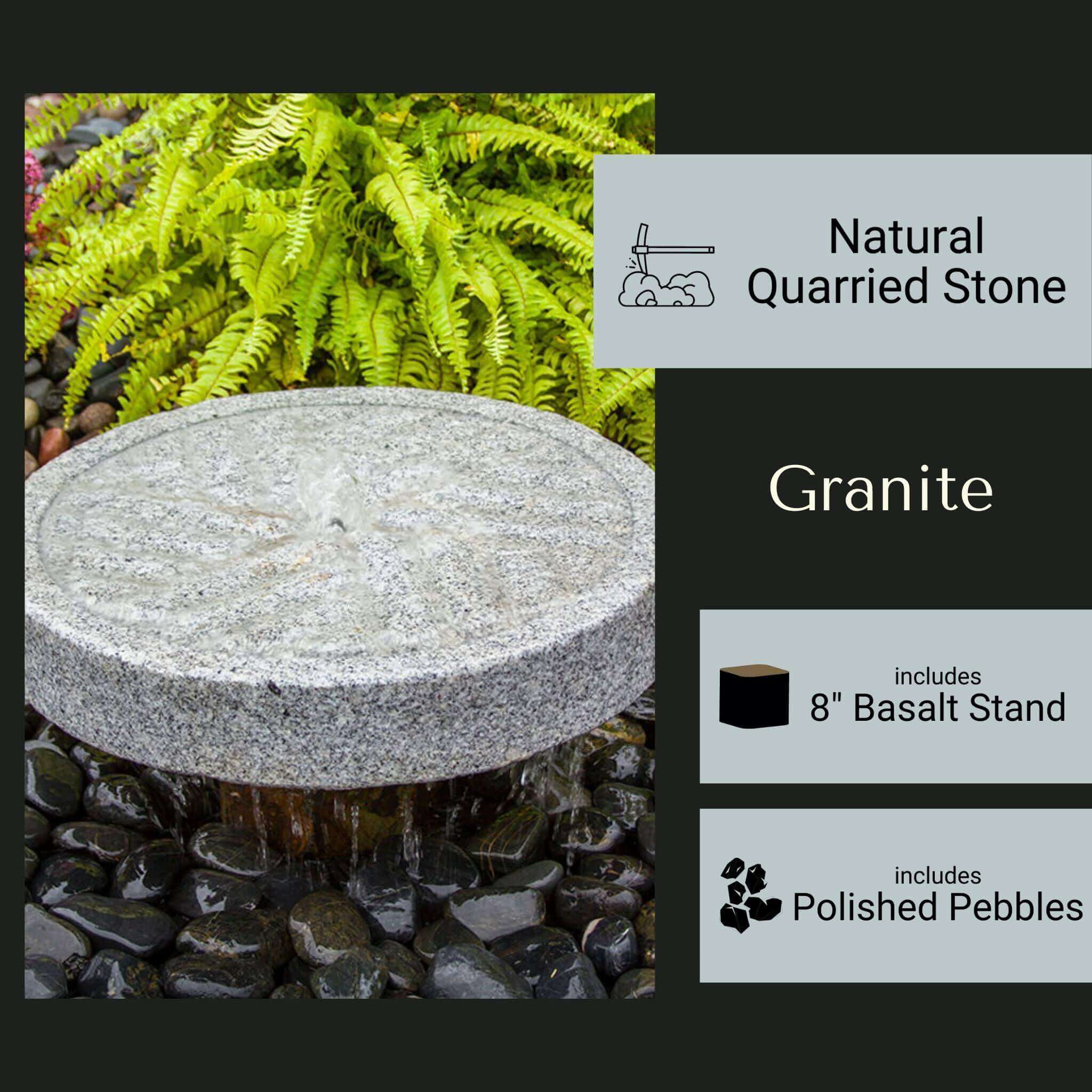 Blue Thumb Granite Millstone Fountain - Thumbnail 4