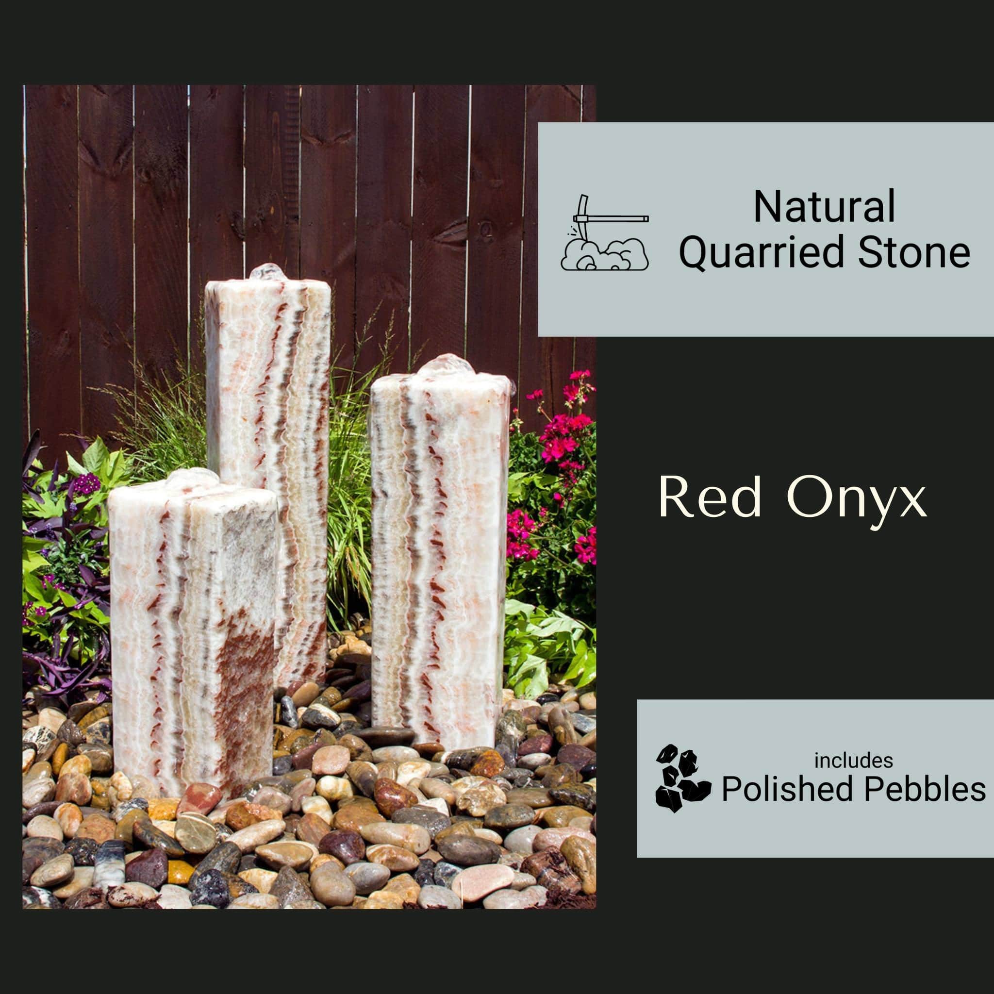 Red Onyx 3-Column Fountain - Complete Kit - Blue Thumb