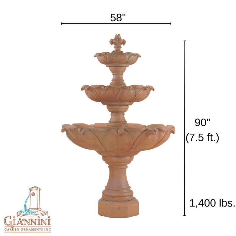 Gardenia 3-Tier Concrete Fountain - Giannini