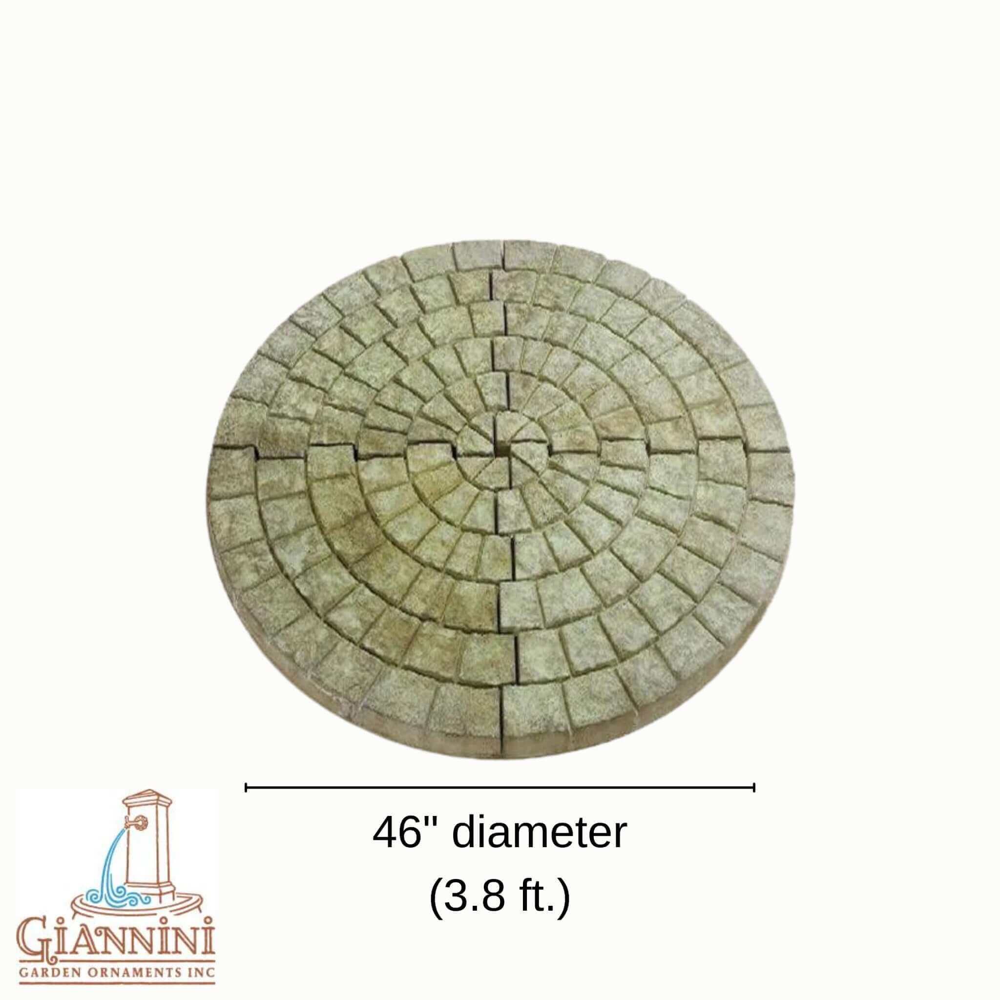 Round Concrete Cobblestone Foundation for Fountain 46" - Giannini #902