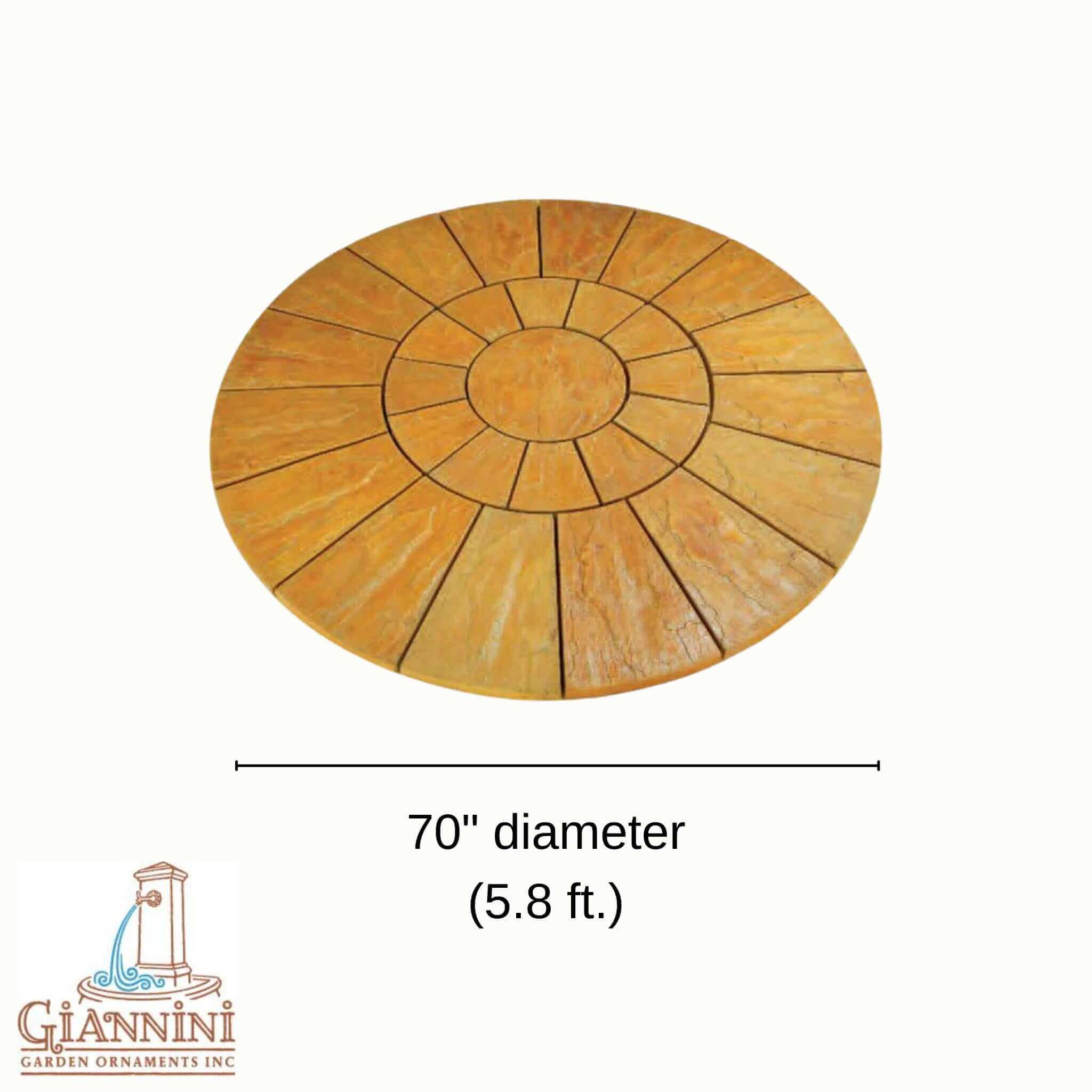 Round Slate Style Concrete Foundation for Fountain 70" - Giannini #904