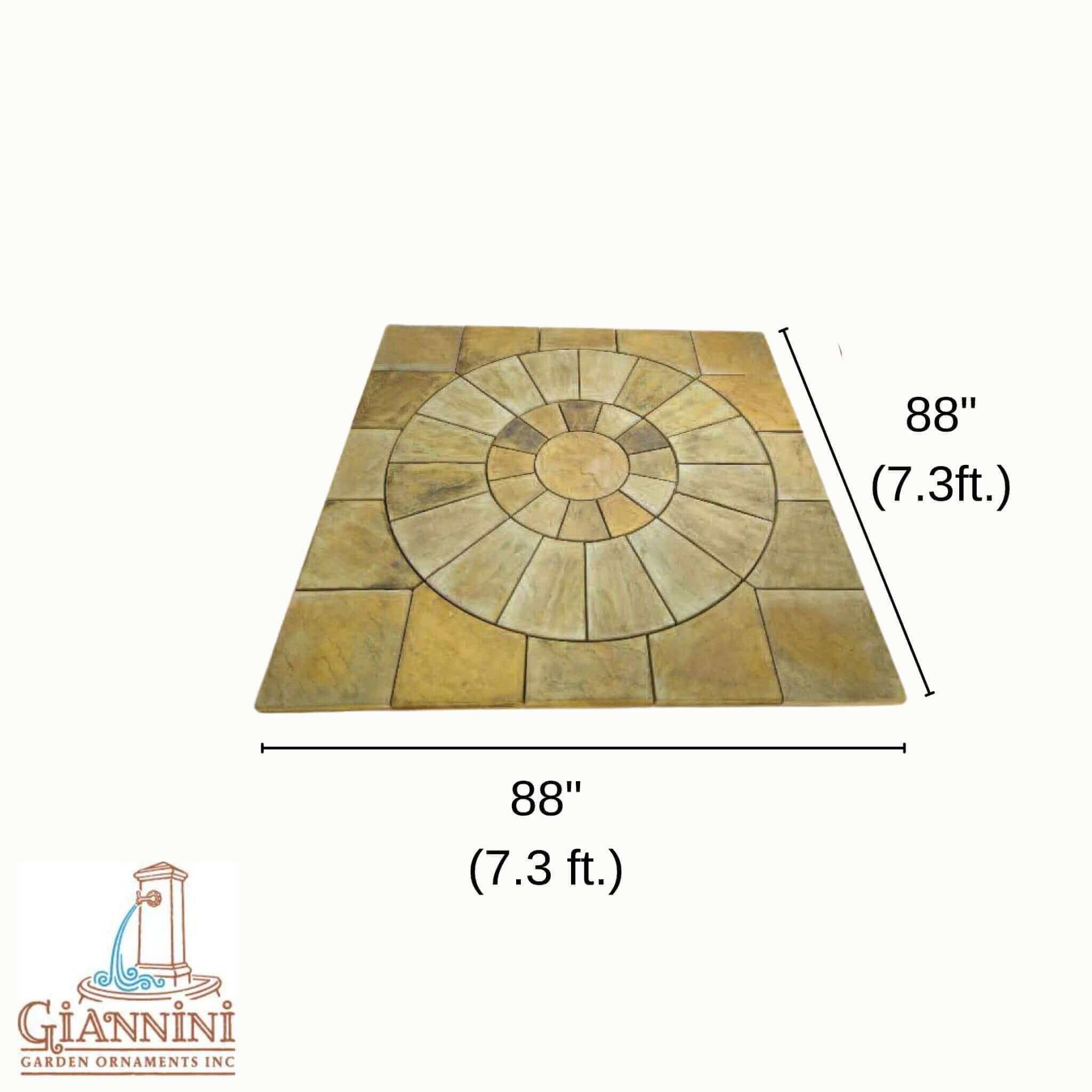 Giannini Garden Ornaments Square Slate Style Foundation for Fountain - Thumbnail 2