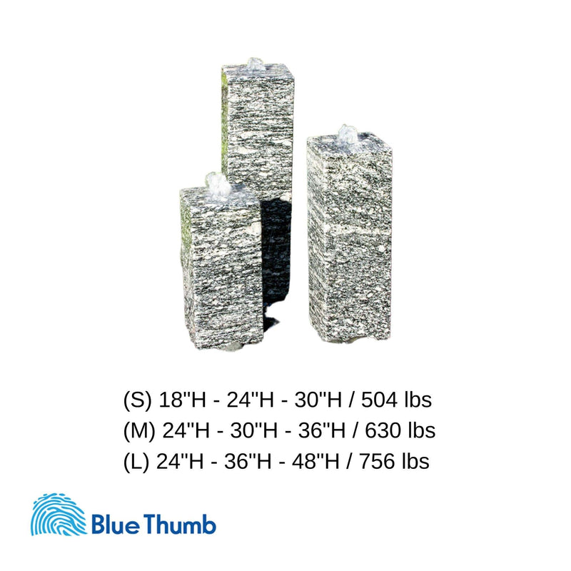 Smooth Speckled Granite 3-Tower Fountain - Complete Kit - Blue Thumb