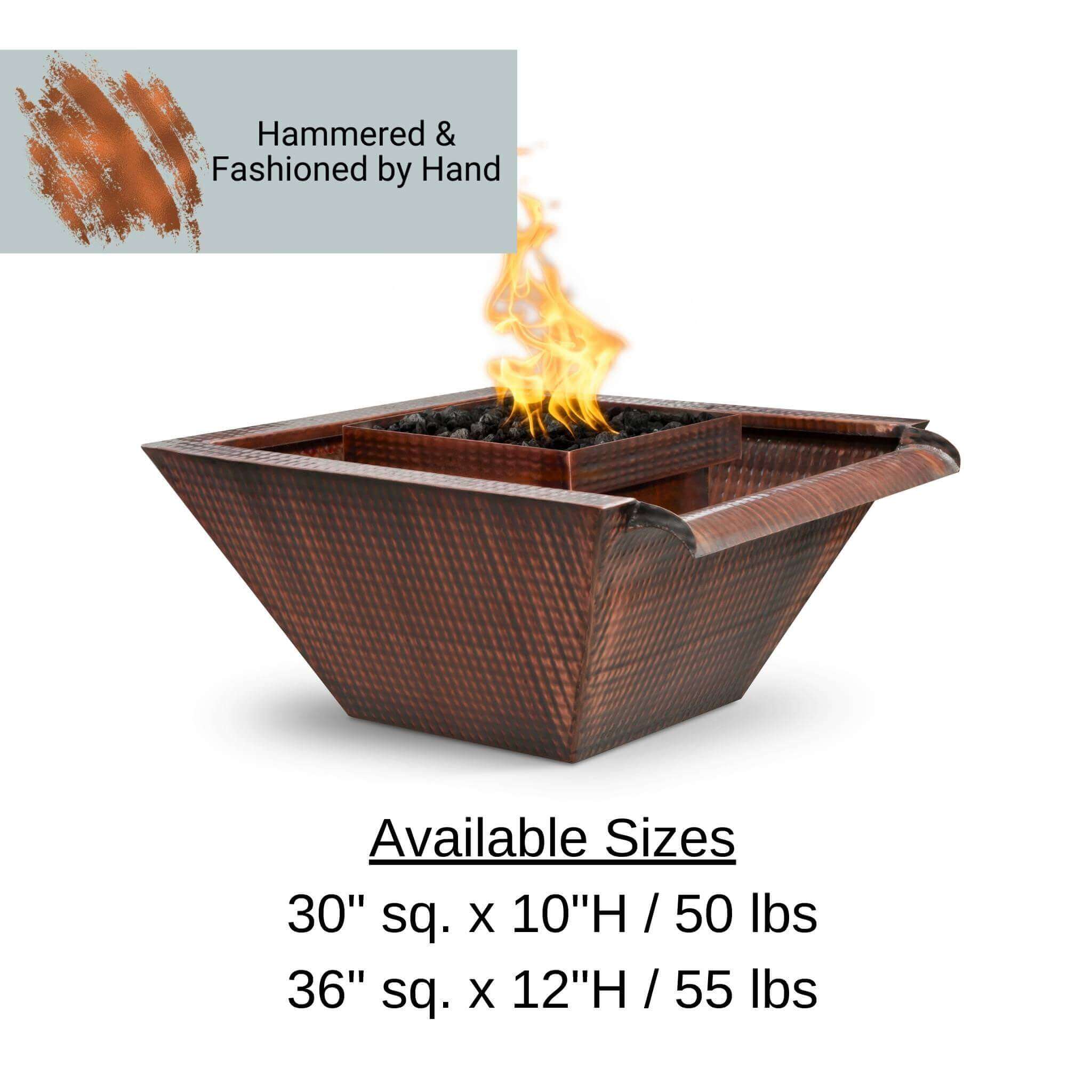 "Maya" Wide Gravity Spill Copper Fire & Water Bowl - The Outdoor Plus