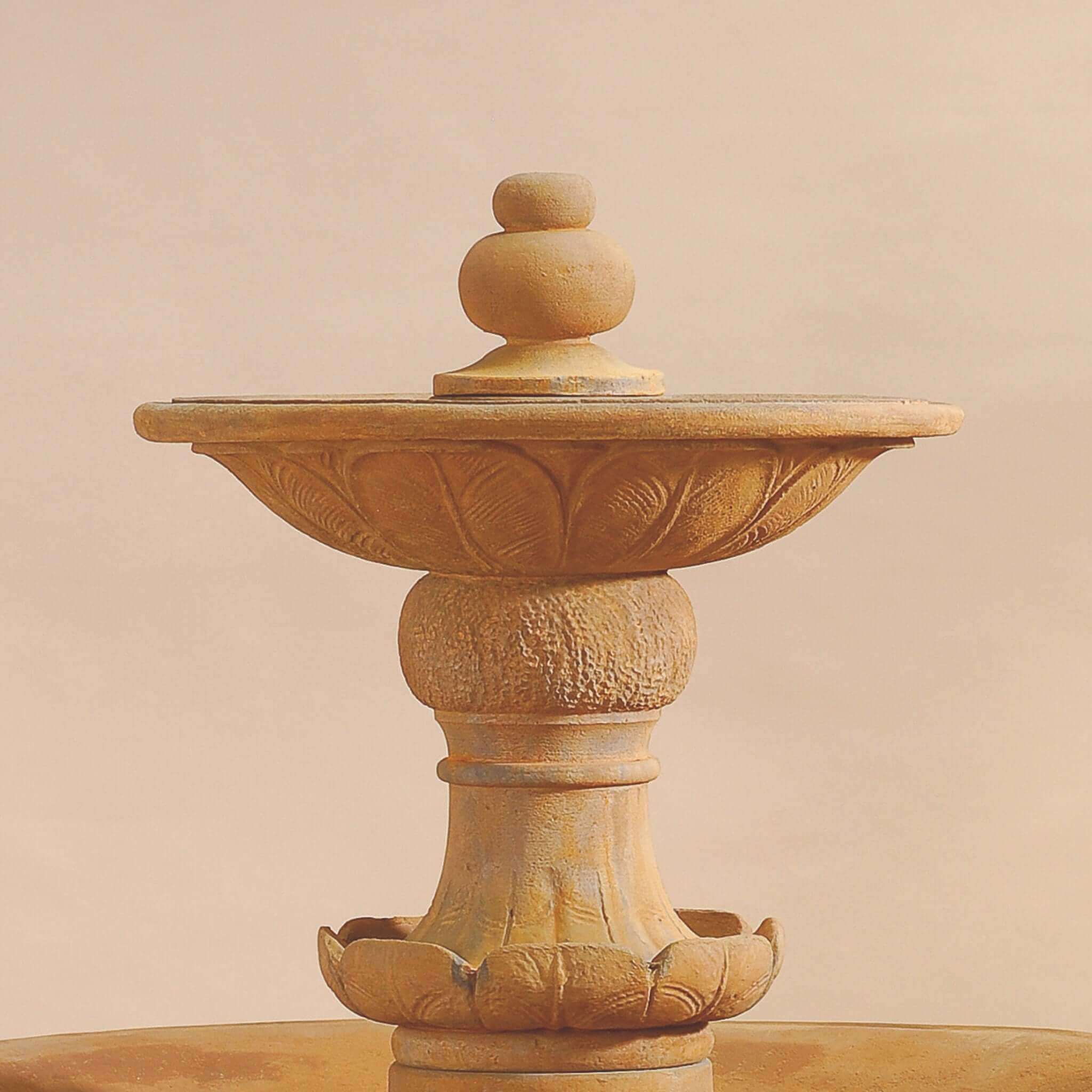 Chelsea Garden Concrete Fountain w/Step - Giannini Garden Ornaments