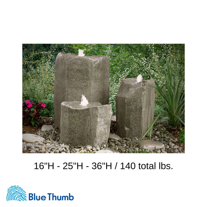 Bird Bath Triple Fountain - GFRC Complete Kit - Blue Thumb