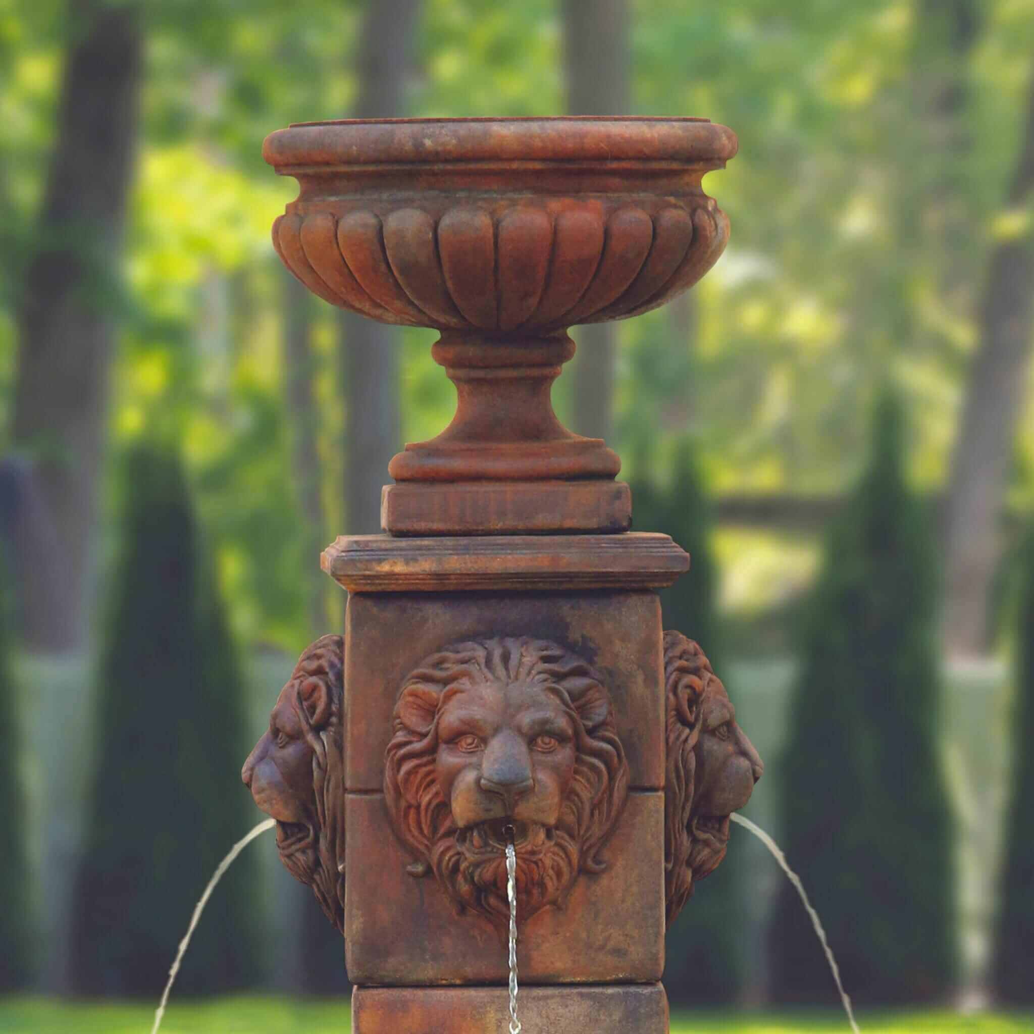 Milano Urn & Lion Concrete Fountain - Thumbnail 2