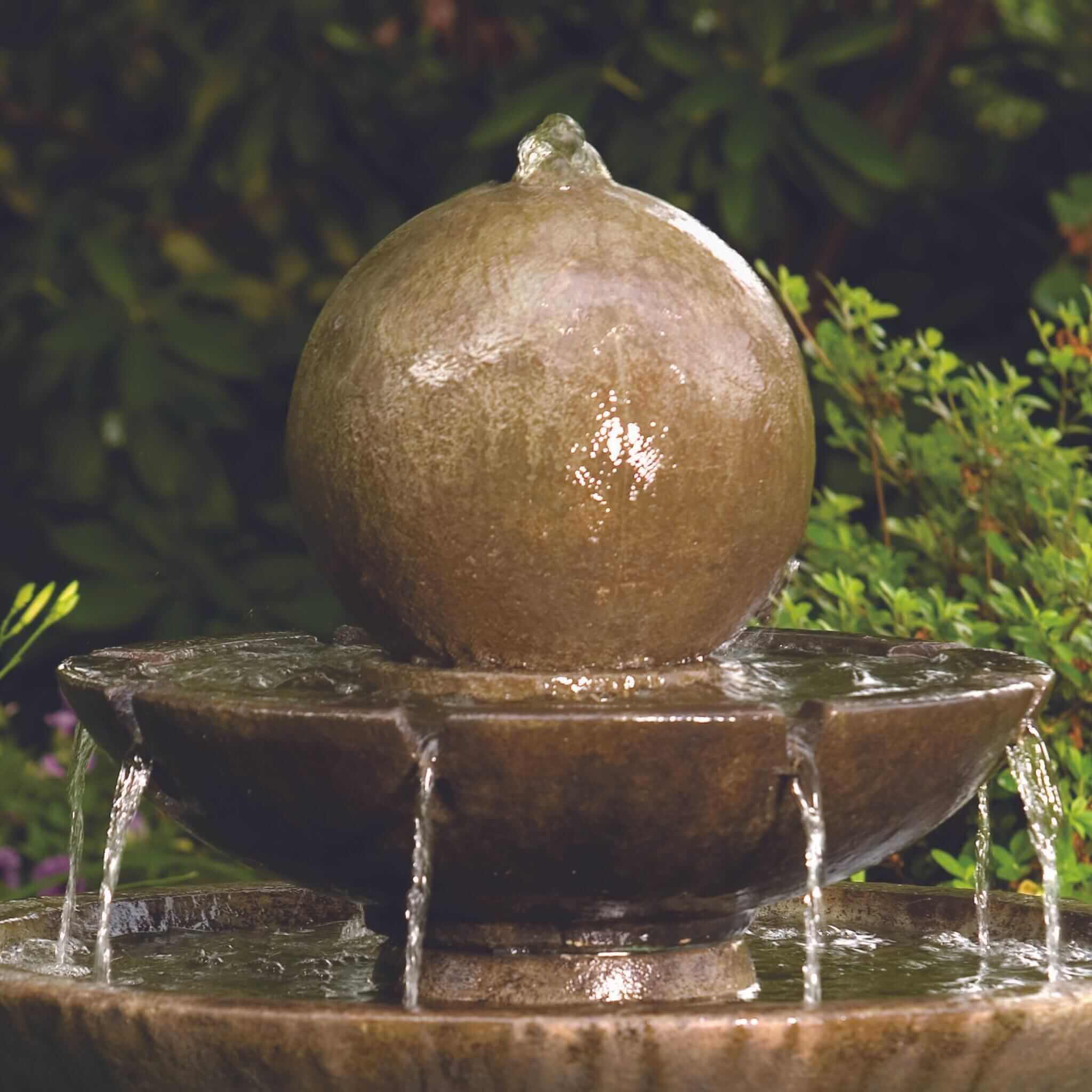 Tranquility Sphere 2-Tier Concrete Fountain - Massarellis #3701