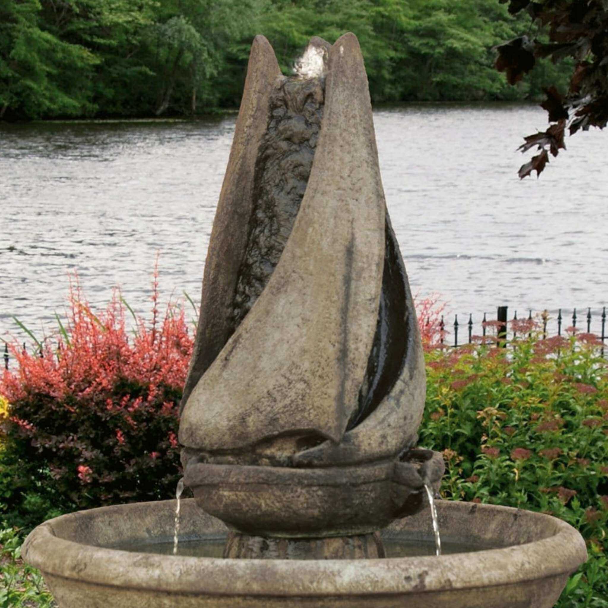 Sail Away Tall Concrete Fountain