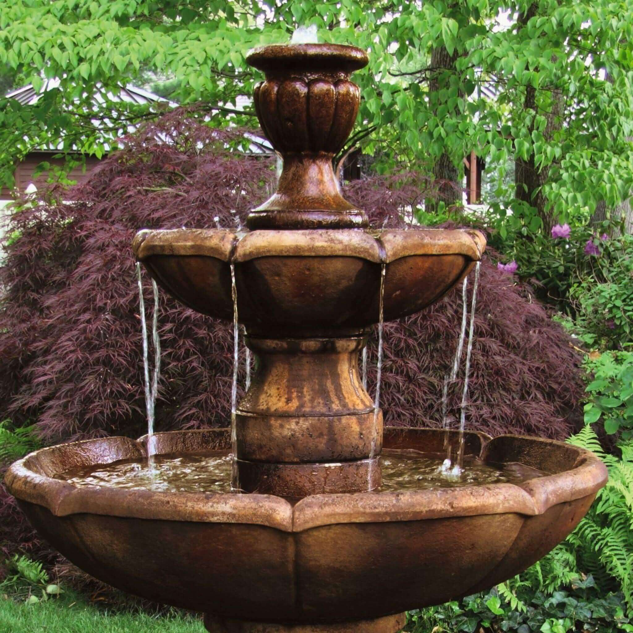 Charlotte 2-Tier Concrete Fountain - Massarellis #3754