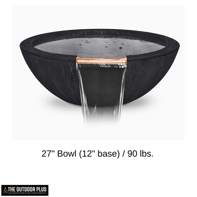 "Sedona" Wood Grain Concrete Water Bowl - The Outdoor Plus