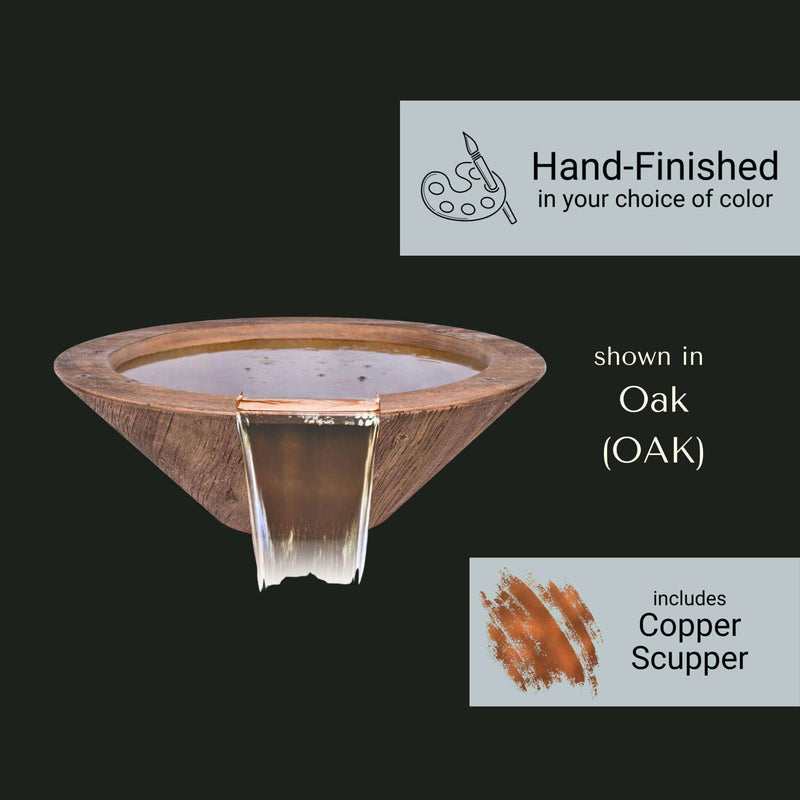"Cazo" Wood Grain Concrete Water Bowl - The Outdoor Plus
