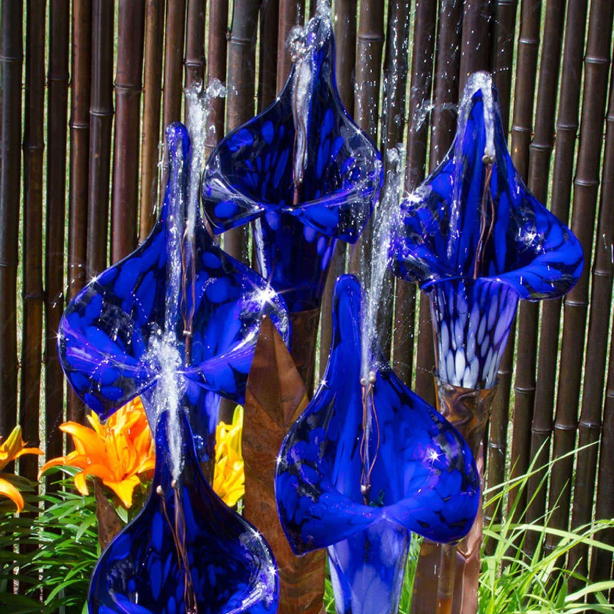 Blue Iris Copper & Glass Fountain Kit - Blue Thumb