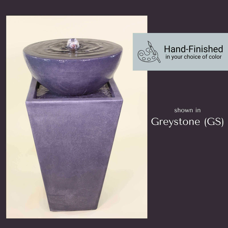 Modern Bowl on Tapered Pedestal Concrete Fountain - Giannini