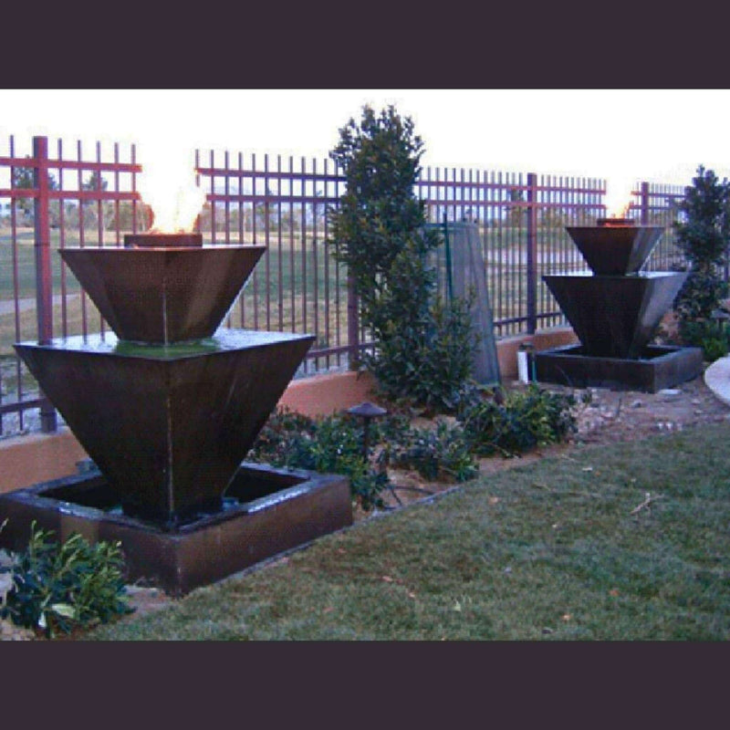 Double Oblique Fire Water Fountain by GIST Fountains