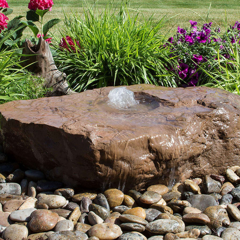 Large Bird Bath GFRC Boulder Fountain - Complete Kit - Blue Thumb
