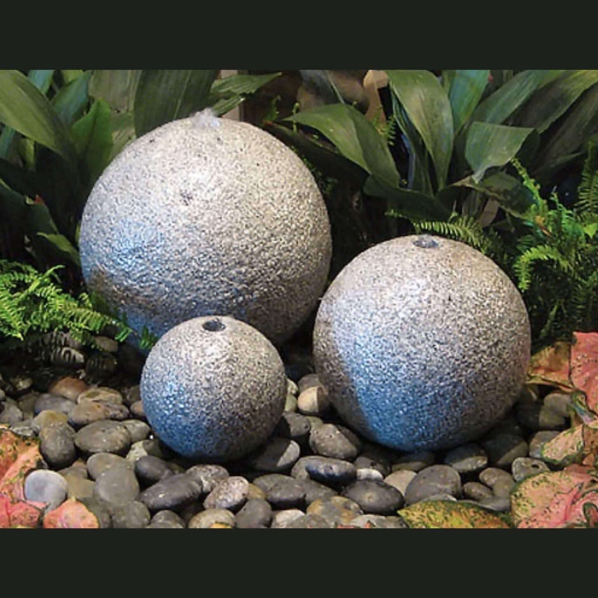 Hammered Granite Sphere Fountain Kit - Blue Thumb