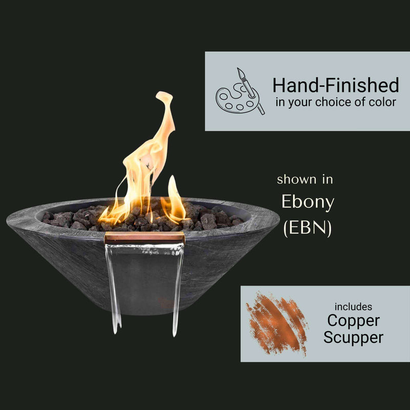 "Cazo" Wood Grain Concrete Fire & Water Bowl - The Outdoor Plus