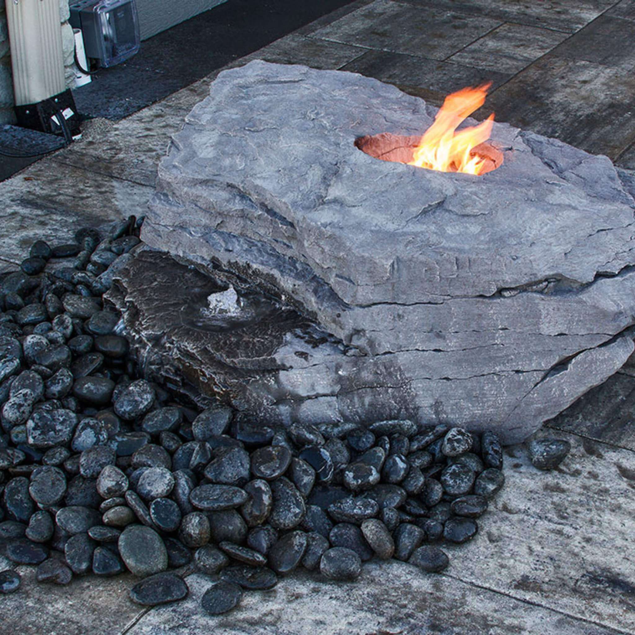 Fire & Water GFRC Boulder Fountain - Complete Kit - Blue Thumb