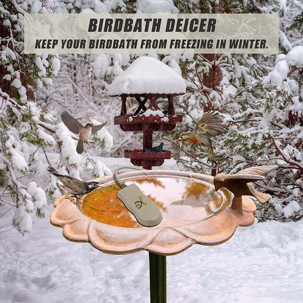 Bird Bath Heater - Thermostat Controlled De-Icer by GESAIL - Fountainful