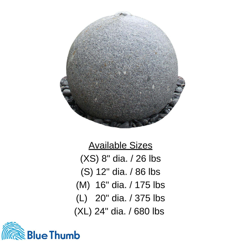 Hammered Granite Sphere Fountain - Complete Kit - Blue Thumb